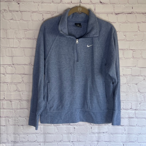 Nike Sweaters - Nike Womand Heathered Blue 1/4 Zip-Up Sweater Size Small